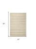 5' X 7' Ivory And White New Zealand Lambs Wool Striped Hand Woven Area Rug