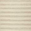 5' X 7' Ivory And White New Zealand Lambs Wool Striped Hand Woven Area Rug