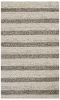 5' X 7' Brown Gray And Ivory New Zealand Lambs Wool Striped Hand Woven Area Rug