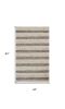5' X 7' Brown Gray And Ivory New Zealand Lambs Wool Striped Hand Woven Area Rug