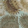 5' X 8' Aqua And Brown Wool Botanical Leaves Hand Tufted Area Rug