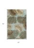 5' X 8' Aqua And Brown Wool Botanical Leaves Hand Tufted Area Rug