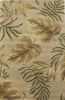 5' X 8' Sand And Beige Wool Botanical Leaves Hand Tufted Area Rug