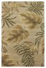 5' X 8' Sand And Beige Wool Botanical Leaves Hand Tufted Area Rug