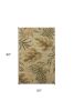 5' X 8' Sand And Beige Wool Botanical Leaves Hand Tufted Area Rug