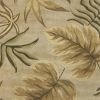 5' X 8' Sand And Beige Wool Botanical Leaves Hand Tufted Area Rug
