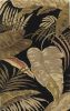 5' X 8' Black Beige And Brown Wool Botanical Leaves Hand Tufted Area Rug