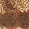 5' X 8' Rust Orange And Green Wool Botanical Leaves Hand Tufted Area Rug