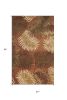 5' X 8' Rust Orange And Green Wool Botanical Leaves Hand Tufted Area Rug