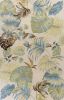 5' X 8' Ivory And Blue Wool Botanical Leaves Hand Tufted Area Rug