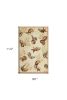 7' X 9' Beige Green And Brown Seashell and Coral Hand Tufted Area Rug
