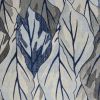 8' X 11' Gray And Navy Blue Botanical Leaves Area Rug