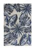 8' X 11' Blue And Gray Botanical Leaves Area Rug