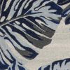 8' X 11' Blue And Gray Botanical Leaves Area Rug