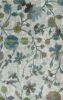 8' X 11' Teal Blue White And Green Floral Vines Area Rug