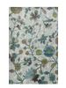 8' X 11' Teal Blue White And Green Floral Vines Area Rug