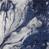 7' X 10' Blue Gray And Ivory Abstract Area Rug