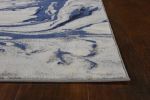 7' X 10' Blue Gray And Ivory Abstract Area Rug