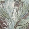 7' X 10' Green And Brown Abstract Area Rug
