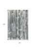 7' X 10' Teal Blue And White Abstract Distressed Area Rug