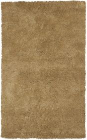 8' X 10' Gold Shag Hand Woven Area Rug