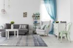 7' X 10' Blue And Gray Abstract Area Rug
