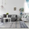 7' X 10' Blue And Gray Abstract Area Rug