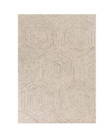 8' X 10' Sand And Beige Wool Geometric Hand Tufted Area Rug