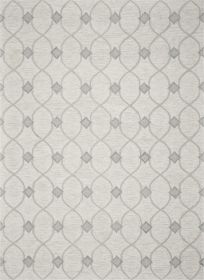8' X 10' Ivory And Gray Wool Ogee Hand Tufted Area Rug