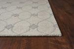 8' X 10' Ivory And Gray Wool Ogee Hand Tufted Area Rug