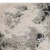 8' X 11' Silver And Black Abstract Area Rug