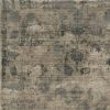 5' X 7' Beige And Blue Floral Medallion Hand Loomed Area Rug
