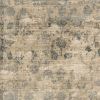 5' X 7' Beige And Blue Floral Medallion Hand Loomed Area Rug