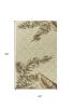 5' X 8' Sage Taupe And Green Wool Tropical Botanical Hand Tufted Area Rug