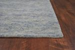 7' X 9' Blue And Beige Wool Abstract Hand Tufted Area Rug