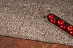 8' X 11' Beige And Brown Abstract Shag Hand Woven Area Rug