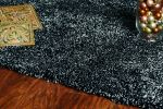 8' X 11' Black And White Shag Hand Woven Area Rug
