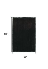 8' X 11' Espresso Shag Hand Woven Area Rug