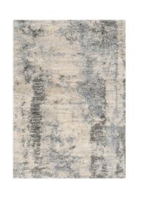 9' X 13' Ivory And Blue Abstract Area Rug