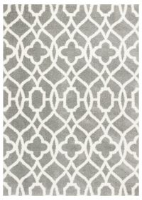 8' X 11' Gray And Ivory Ogee Area Rug