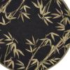 8' Black Green And Brown Wool Tropical Botanical Hand Tufted Round Rug