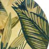 8' Ivory Teal And Green Wool Tropical Botanical Hand Tufted Round Rug