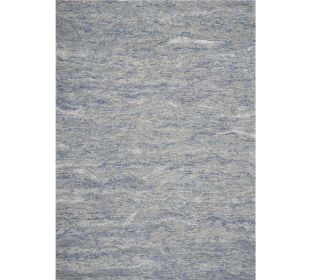 9' X 12' Blue And Beige Wool Abstract Hand Tufted Area Rug