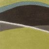 8' X 11' Lime Green Brown And Blue Wool Abstract Hand Tufted Area Rug
