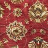 8' X 10' Red Ivory And Brown Wool Floral Hand Tufted Area Rug