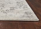 9' X 13' Gray And Tan Floral Distressed Area Rug