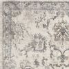 9' X 13' Ivory And Gray Floral Medallion Distressed Area Rug