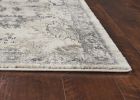 9' X 13' Ivory And Gray Floral Medallion Distressed Area Rug
