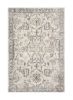 9' X 13' Ivory And Gray Floral Medallion Distressed Area Rug