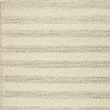 8' X 10' Ivory And White Wool Striped Hand Woven Area Rug